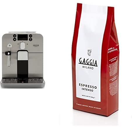 Gaggia RI9305/11 Brera, Caffè in Grani o Macinato, 1400 W, Argento/Nero, 100% Made in Italy Caffè In Grani Espresso Intenso, 1000 gr