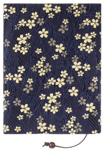 Operitacx Protège Livre Tissu Brodé Fleur 21.5X16.3 Cm Housse Protection Souple Décorative Résistante Rayures Fournitures Scolaires Bureau