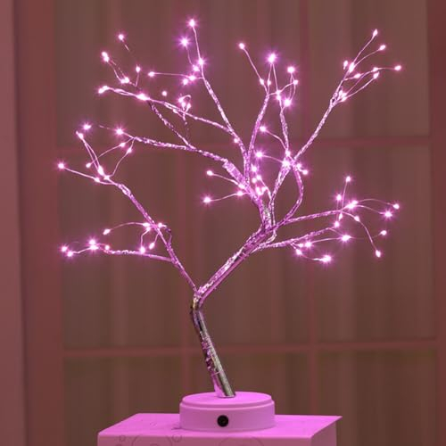 Dekoratives Lichterbaum,45CM 108 LED Baum Lichter Warmweiß Bonsai Baum Lampe Batteriebetrieb und USB Baumlampe verstellbare Zweige Lichterbaum Tischdekoration für Wohnzimmer Party Schlafzimmer Büro