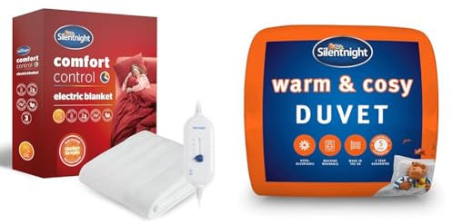 Silentnight Comfort Control Electric Blanket - Heated Electric Fitted Underblanket & Warm & Cosy Double 13.5 Tog Winter Duvet – Extra Warm Thick Heavyweight Cosy