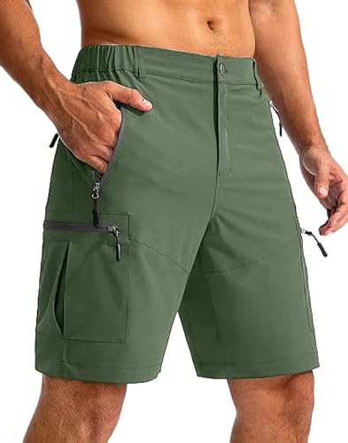 Tansozer Korta vandringsbyxor för män med dragkedja utomhus sommar cargo shorts