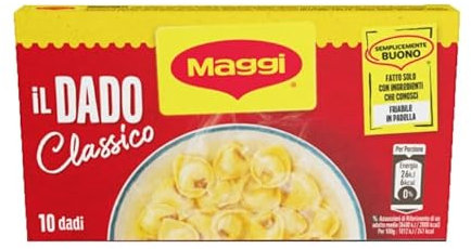 Maggi Dado Classico, 6 Confezioni da 10 Dadi, Brodo Vegetale per Zuppe e Condimenti, Senza Coloranti e Aromi Artificiali, 60 Dadi Totali
