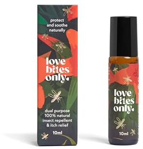 Love Bites Only – DEET-Free Natural Insect Repellent & Bite Relief Roll-On, Travel Size 10ml