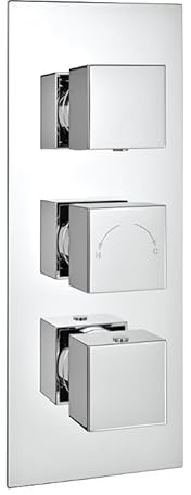 Triple 3 Dials Concealed Thermostatic Shower Valve Chrome-3 Way