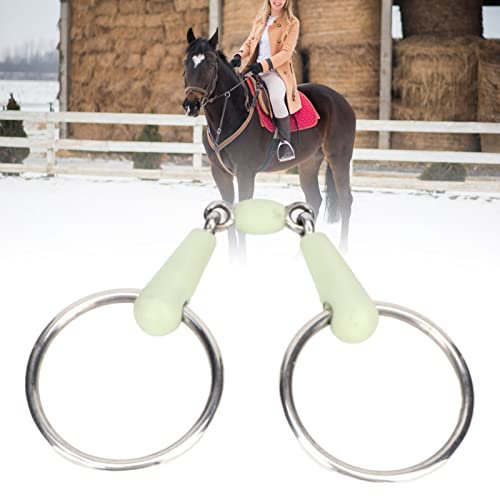 Cocoarm Happy Mouth Gebisse für Pferde, Trensengebiss aus Gummi, Loses Pferdemaulgebiss, Ringtrense, Pferdekauen, Lose Ringtrense für die Artikulation des Pferdemauls mit Verbindungsring