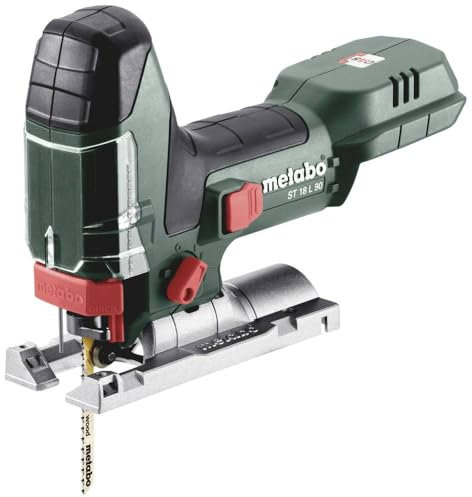 metabo Sierra de calar inalámbrica ST 18 L 90-18 V, profundidad de corte de 90 mm, número de elevación de 3.000/min, luz LED, cambio de hoja de sierra sin herramientas, sistema rápido, protección
