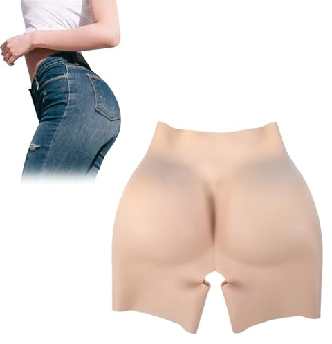 Tex-Eorey Pantalones De Silicona Realistas De Trasero Grande Caderas De Glúteos Benhancer Bragas Acolchadas Push Up para Mujer Drag Queen,Marrón,One Size