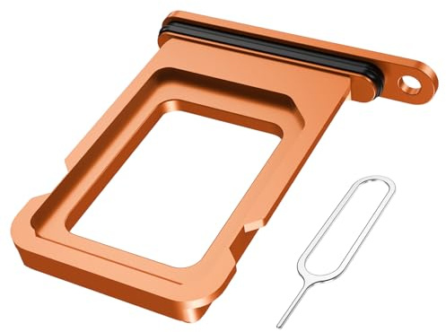 MMOBIEL SIM-kortfack kompatibel med iPhone 17 Pro / 17 Pro Max – SIM-kortfack hållare – SIM-korthållare ersättning – inkl. Verktyg för borttagning av SIM-kort och vattentät gummiring – kosmisk orange
