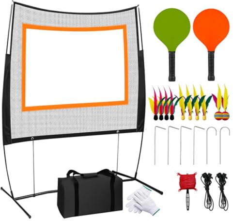 Set de red de bádminton KIRJAUDU, set de 5 en 1 Pickleball con red de bádminton para jardín, set de bádminton para exterior e interior, red de voleibol para jardín, juegos al aire libre para familia y
