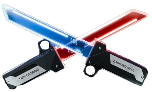 Retractable Dual Color Lightsaber Toy, Red & Blue Light up Saber with Motion Expandable & Sound, Light with Activated