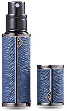 AsaNana Perfume Atomiser, Refillable & Travel Size Perfume Bottle, Leaking Proof,Bottom Pump without Funnel, Luxurious Small women and men, 5ml (BLK-Deepblue)