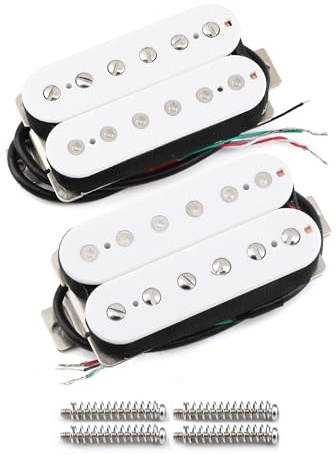 FLEOR High Output Alnico 5 Guitar Pickup White Neck and Bridge Humbucker Pickups Set