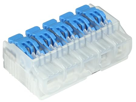 Ideal Electrical in-Sure Lever Wire Connector,12 AWG, 5-Port (30-01L25), Bag of 10—Compact Releasable Connectors for Solid and Stranded Wire