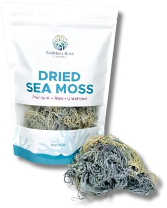 SeaMoss Boss Canouan | Dried green sea moss | ocean harvested and sun-dried in the remote Grenadine Islands | Easy to use | Makes 120oz sea moss gel
