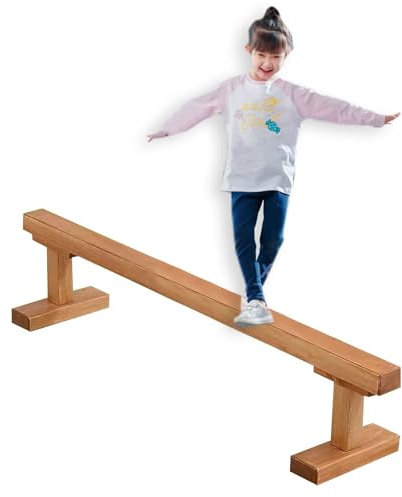 Home/ School/ Gym Club Gymnastics Equipment - Professional Balance Beam Floor, 12 Inch High Walking Beams/ Wooden Balance Beam Bar, for All Gymnastics Skills Training(Size:150cm(59.1in) long/8cm(3.1in