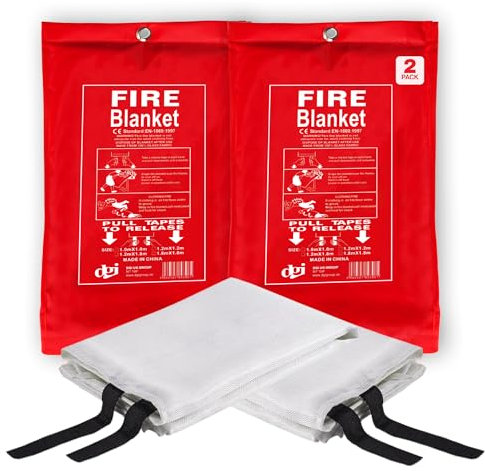 MY DIY Fire Blanket 1x1 Meter Large Kitchen Fire Blanket British Standard UK Fire Suppression Blanket Emergency Fiberglass Fire Blankets for Home Kitchen Garage Office Caravan