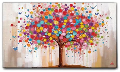 Giallobus - Gemälde - 07 - Baum der Freude - Leinwand mit Standardrahmen - 140x80 - Bereit zum Aufhängen - Moderne Gemälde