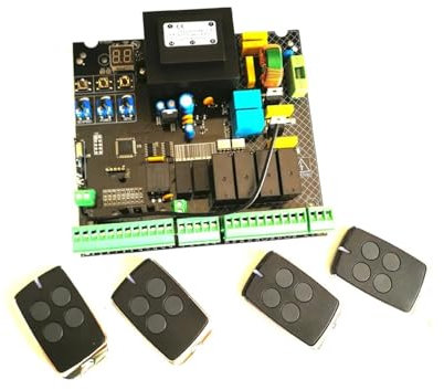 EDEDE Motor Puerta Corredera, Unidad de Control de Motor de CA, abridor de Puerta oscilante automático de 220VAC, Placa de Circuito Controlador PCB, Tarjeta de Placa electrónica(Board 2 remotes)