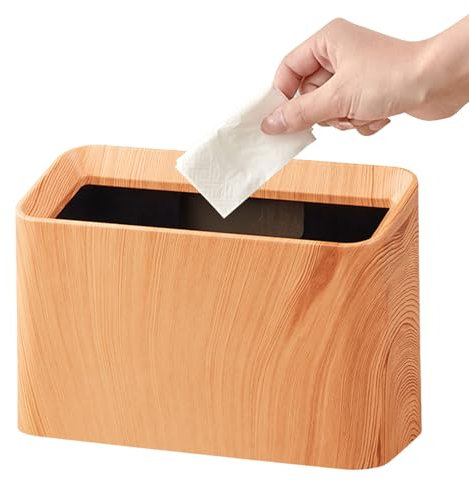 Cesta de papel de oficina, papelera para mesa de maquillaje, almacenamiento compacto para residuos en mesa, sala de estar, cocina, dormitorio, cuarto de baño