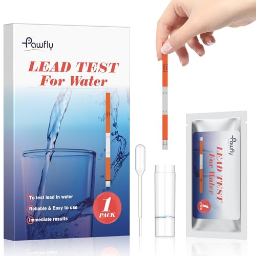 Pawfly Lead Test Kit for Water Lead in Drinking Water Test Kit 10-Minute Accurate Detection to 5 ppb At Home Water Testing Kit for Tap & Well Lead Water Test Kit City Water Quality Test Kit, 1 Pack