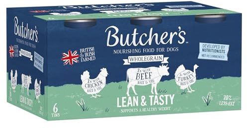 Butcher's Complete Wet Can Adult Dog Food Lean & Tasty Low Fat Pack 6x390g - Chicken, Beef & Turkey