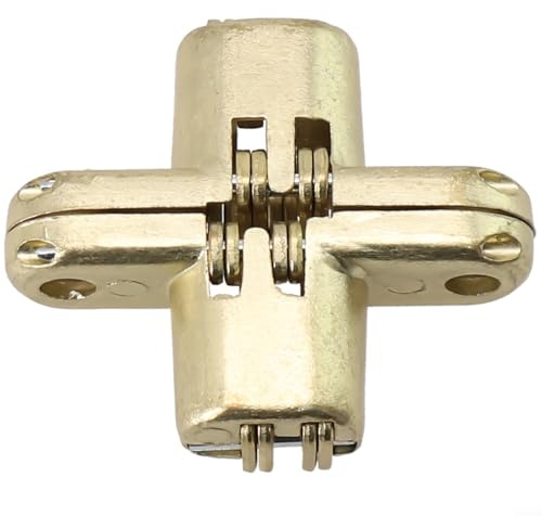 Jotekonoby Cerniera a croce invisibile in acciaio inox, per armadi, cerniera pieghevole resistente, capacità 10-30 kg, colore oro, 11 x 40 mm