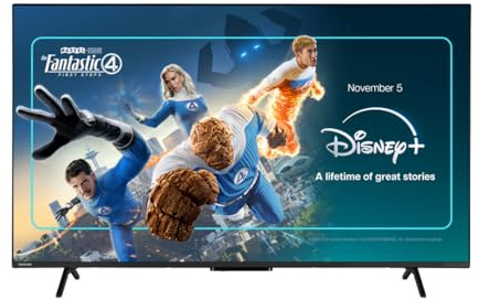 Toshiba 50”UV1563DB 4K Smart VIDAA TV, Ultra HD,Dolby Vision, HDR10, Freely, Disney+, Prime Video, Netflix, Dolby Audio Processing, Works with Alexa, Works with Google Assistant, VIDAA Voice 2025