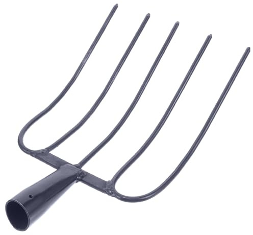 Anneome Forca per Letame in Ferro Resistente Forca Agricola Multifunzionale per Utensile Portatile per Manutenzione Prati e Gestione Rifiuti in Ambito Rurale