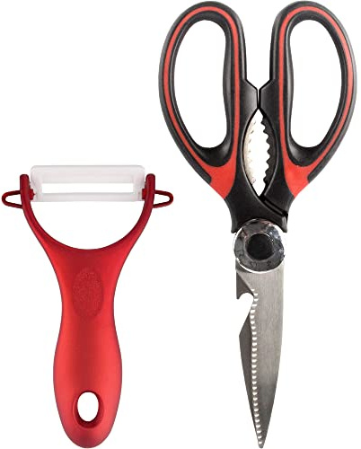 Premium 5-in-1 Kitchen Shears with Peeler Set - 1 Set (1 Scissor & 1 Peeler)