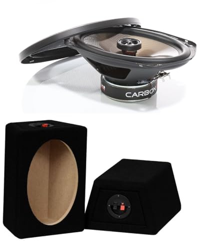Mediadox 16x23cm (6x9) Auto Oval Lautsprecher/Boxen/Speaker Set von Audio System (CARBON-690-CO) + MDF Gehäuse - 150 Watt MAX