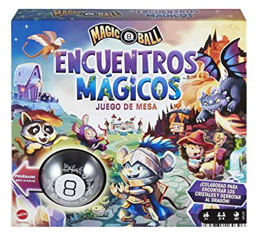 Mattel Games Magic 8 Ball Encuentros Mágicos, Juego de Mesa cooperativo de Estrategia, +7 años, versión español (HPJ72)