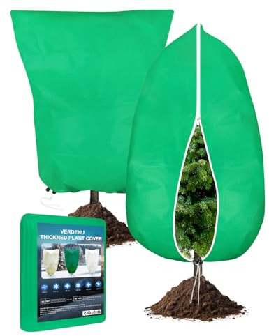 Verdenu 2pcs Voile Hivernage Plante Exterieur, 80*100cm Housse Hivernage Plante Exterieur, 90g/㎡ Voile D'hivernage avec Fermeture à Glissière, Insectes et Blizzard protection Plantes Exterieur Hiver