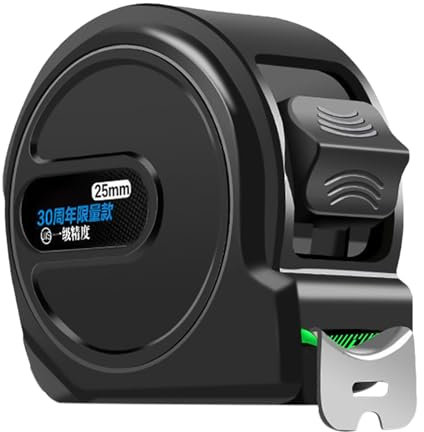 Rullo fluorescente, metro a rullo luminoso - Dimensioni rotolo - calibro in acciaio fluorescente da 16 piedi, metro a rullo autobloccante con gancio magnetico mobile per funzione di visione notturna