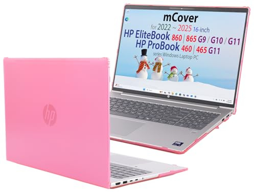 mCover Case Only Compatible for 2022～2025 16 HP ProBook 460 | 465 G11 & EliteBook 860 | 865 G9 G10 G11 Series Windows Notebook PC (Not for Other HP Models)- Pink