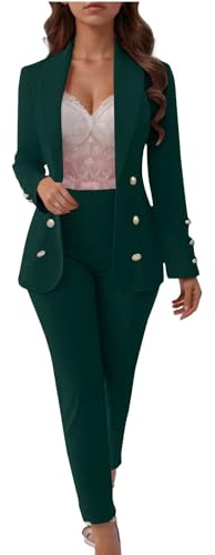 Abito Cerimonia Donna Completo Da Cocktail Aperto Davanti Colletto Eleganti Tuta Ufficio Manica Lunga Con Bottoni Set Due Pezzi Blazer E Pantaloni Complete Da Cerimonia Taglie Forti Per Sera Party
