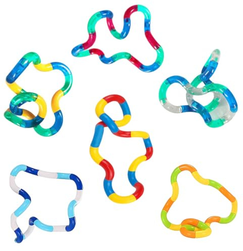 6 Piezas Tangle Fidget Toy, Twisty Fidget Toy, Juguetes de estimulación para aliviar el estrés, Ayuda para la coordinación Mano-Ojo, para niños/Adultos con Autismo sensorial, Silent