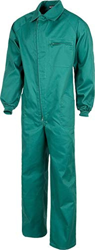 WORKTEAM Buzo de Trabajo Estilo Italiano con Cuello Camisero, Cremallera Doble Tirador, Multibolsillos y Espalda Elástica. Unisex Verde 52