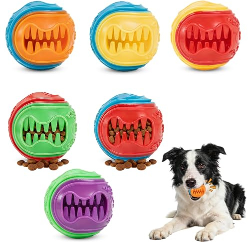 PYOCRD Giocattolo per cani, palla per snack per cani, robusta palla per la cura dei denti e giocattolo intelligente, palla interattiva per cani di piccola e media taglia