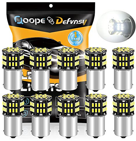 Defvnsy P21W 1156 BA15S Ampoule LED, 6500K Blanc Ampoules Voiture 12V pour 1141 1003 7506, 54SMD 3014 Remplacement Ampoule pour RV, Feux de Recul, Feux Stop, Feux Conduite (10pcs)