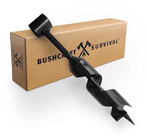Bushcraft Survival 1.5 Inch Scotch Eye Auger | Manual Hand Wood Auger Drill Bit for Camping & Shelter Building | Heavy Duty Steel Bushcrafting Tools & Backcountry Gear