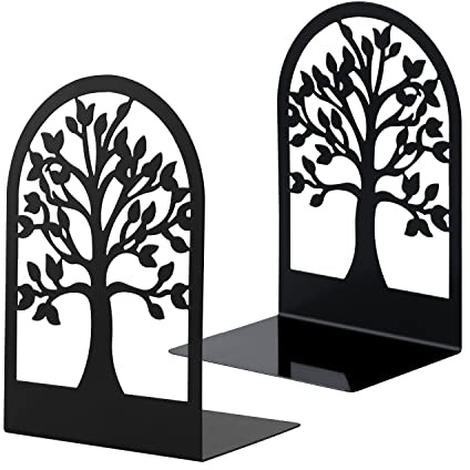 MSDADA 1 Paia Fermalibri per Mensole, Reggi Libri per Libreria, Porta Libri in Metallo, Ferma Libri da Scaffale, Ufficio in Reggilibri, Fermalibri Design per Casa, Biblioteca, Scuola, Studenti(Nero)