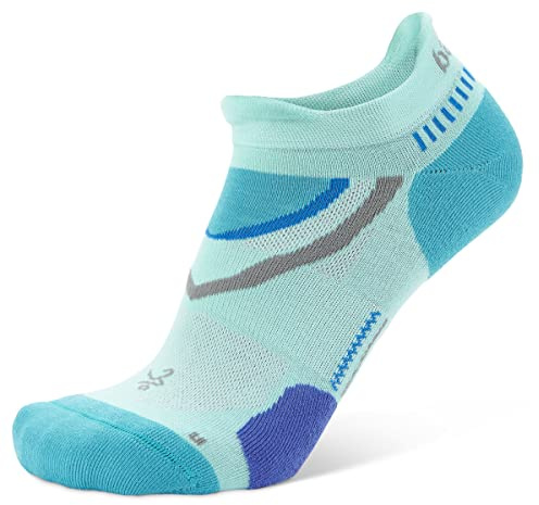 Balega Women's Ultraglide Cushioning No Show Running Socks for Men (1 Pair), Light Aqua/Lake Blue, Medium Performance Athletic, M