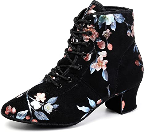 HROYL Chaussures de Danse Latine Femmes a Lacets Salsa Tango Party Bottes,Maquette GBNJB-YH-Z