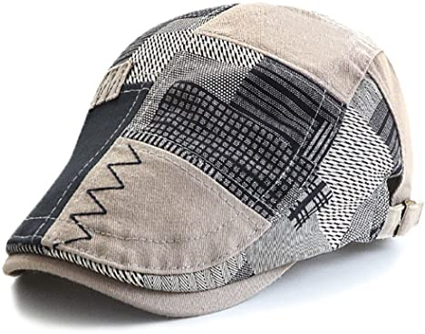 JFAN Boina Hombre Ajustable de Algodón - Gorra Inglesa Vintage Newsboy Cap Talla única