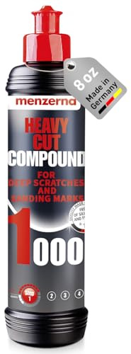 menzerna Heavy Cut Compound 1000 I Abrasive Polishing Compound for Deep Scratches, Sanding Marks, Swirls & Holograms I Buffing and Polishing Compound for Scratch Repair I Silicone Free I 8 fl oz.
