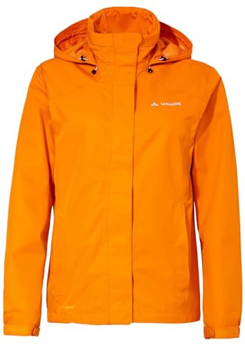VAUDE Regenjacke Damen Escape Bike Light kurkuma, wasserfeste Outdoor-Jacke, atmungsaktive Fahrradjacke mit Kapuze im Kragen, Klimaschonende Wanderjacke, 44