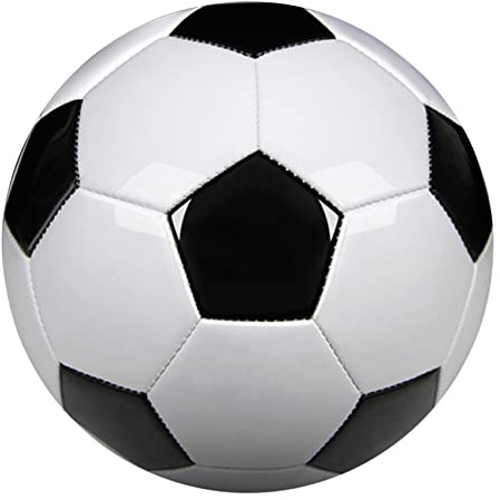 Hztuang Taille 5 Ballons de Football D'EntraîNement Professionnel en Cuir PU Noir Blanc Ballons de Football de Football ÉQuipe de But Atch Ballons D'EntraîNement