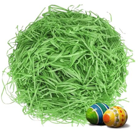 Erba pasquale, 200 g, verde erba pasquale, stella di Pasqua, erba di Pasqua, carta triturata, carta verde, riempimento regalo, trucioli di carta Raffia, materiale di riempimento per confezioni regalo