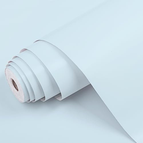 Dimex Film adhésif uni mat bleu pastel pour meubles, décoratif, pour porte, cuisine, armoire, table, 45 cm x 1 m