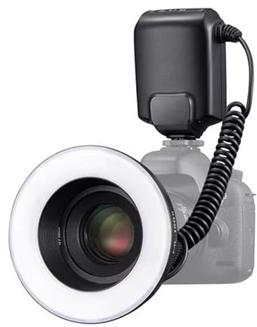 Macro LED Ring Flash Speedlite, Full-Power Flashes for Camera, Power Adjustment 1/32 To 1/1, 0.1-2s Recycle Time, 5800K±200K, for Video Production, Animal and Plant Photography